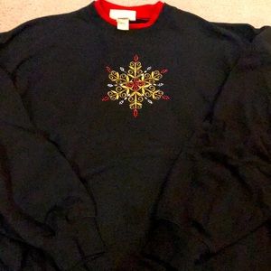Womens Christmas Sweatshirt black XXL
